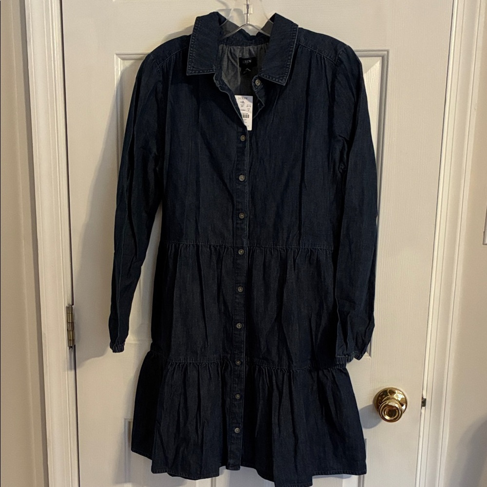 J. Crew Indigo Denim Shirt Dress